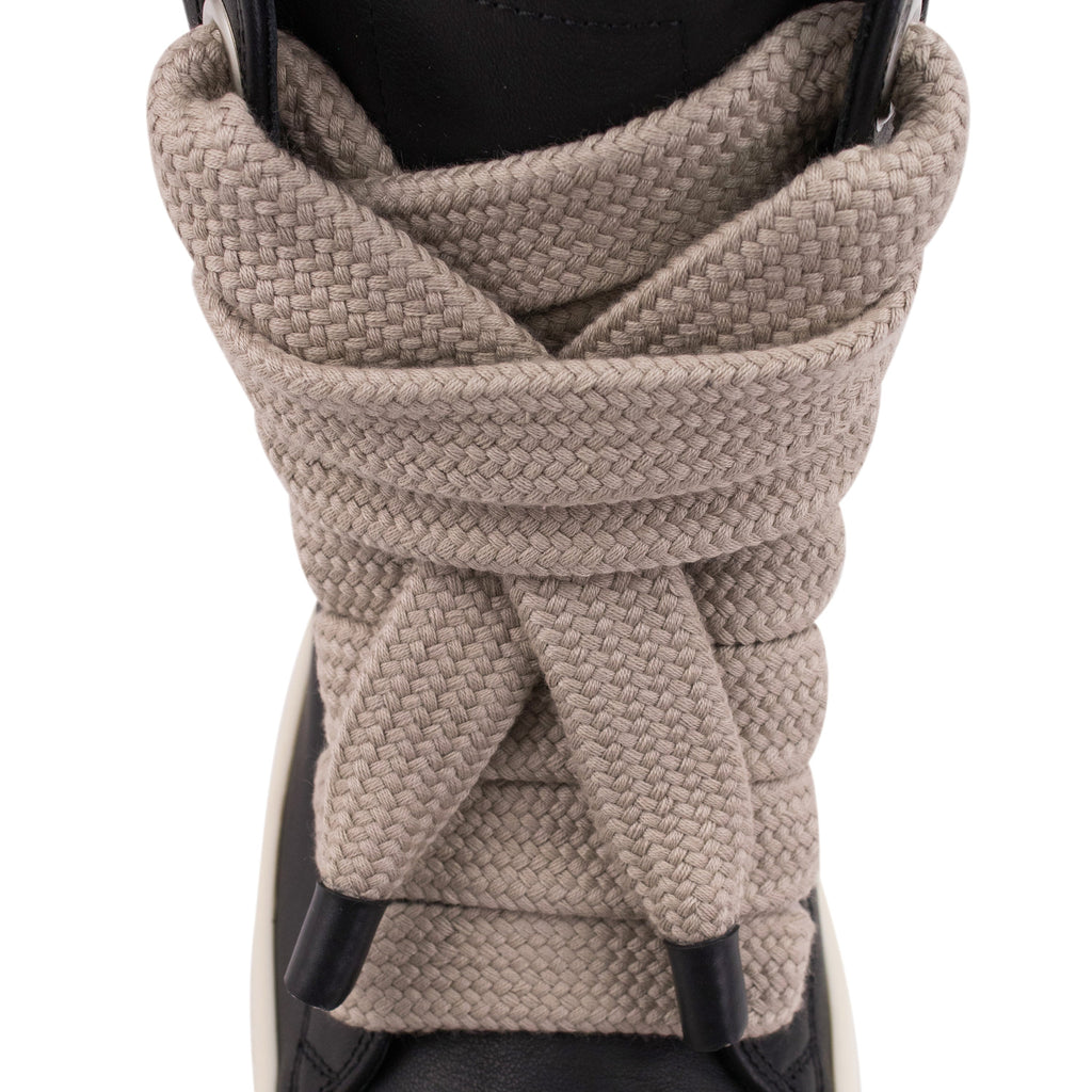 Black Leather Jumbolace Sneaker