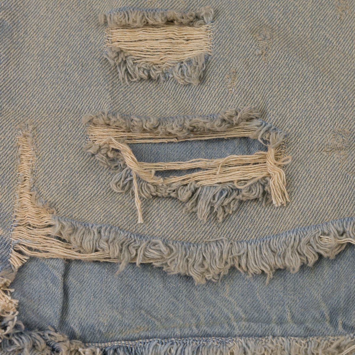 Light Indigo Verditer Destroyed Wide-Leg Jeans