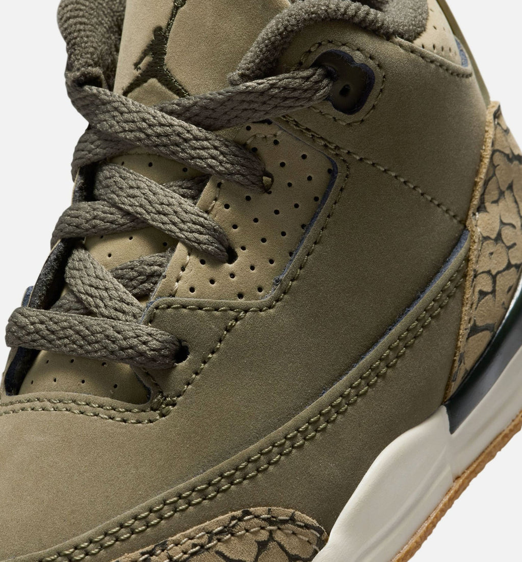 Air Jordan 3 Retro 'Medium Olive' - Infant/Toddler Lifestyle Sneaker (Medium Olive/Sequoia/Neutral Olive/Sail)