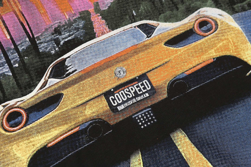 Godspeed Sunset LA Ferrari Highway Vintage Graphic Tee (Brown)