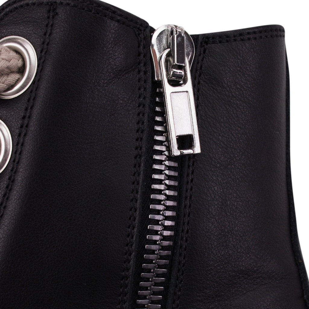 Black Leather Jumbolace Sneaker