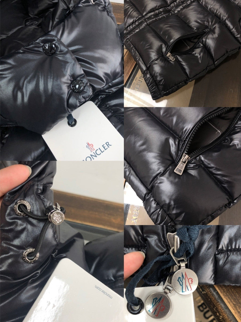 Moncler Black Glossy Hooded Puffer Vest