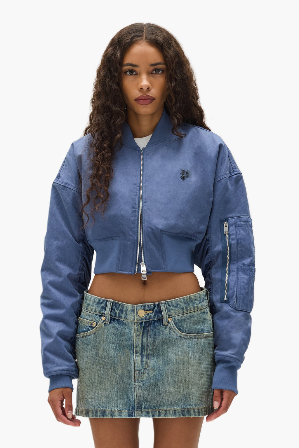 Cropped Bomber Jacket