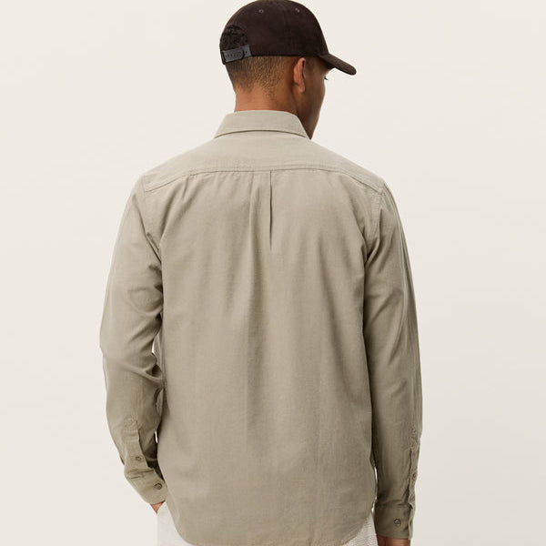 Les Deux Konrad Cotton Linen Shirt: Laurel Oak Sand