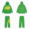 Syna world Graffiti Logo Green Hoodie And Sweatpants Set
