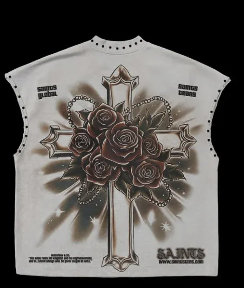 Saints Global Double-Sided Graphic Rivet Tank Top Unisex