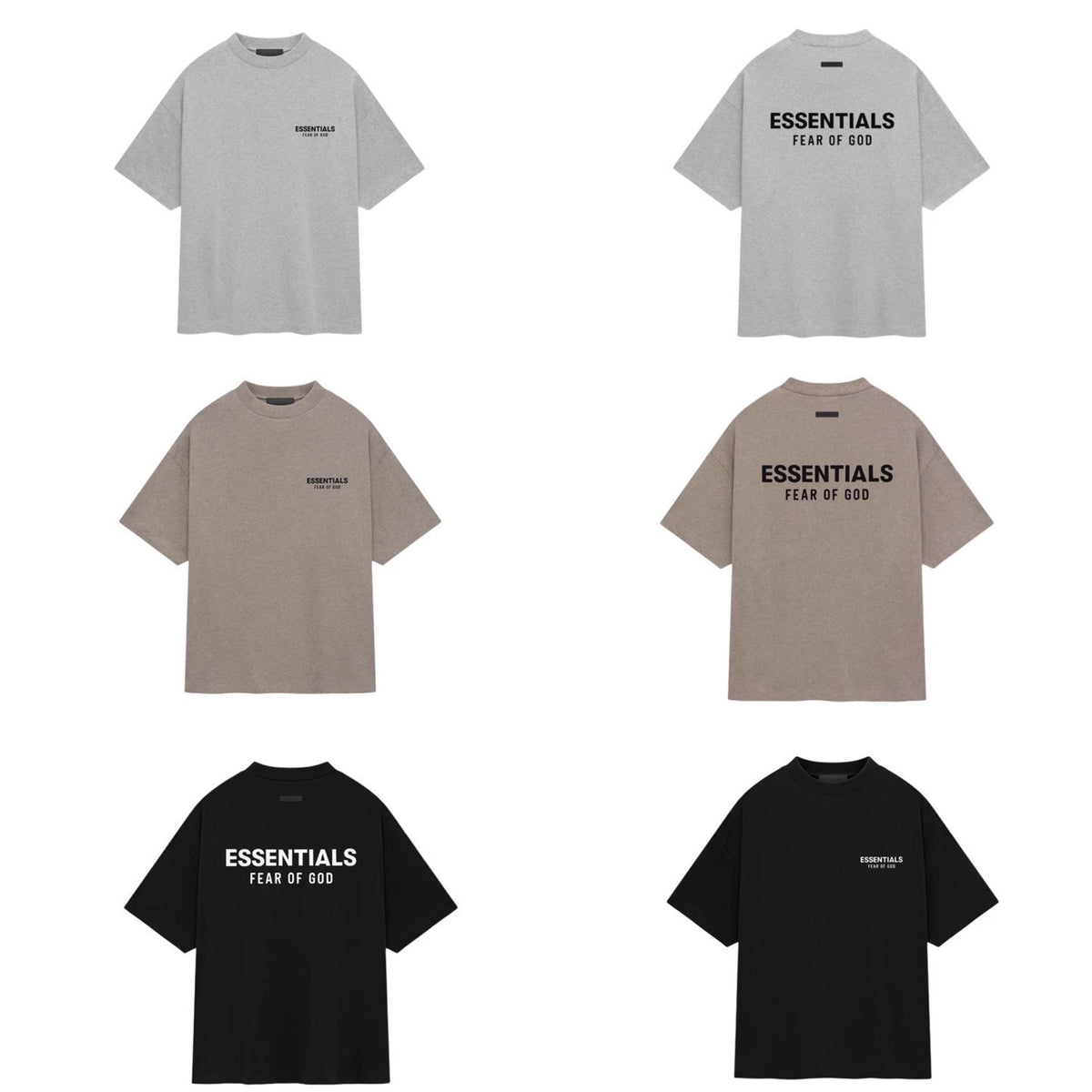 Fear of God Essentials Rubber Print Letter Crew Neck Short Sleeve Tee