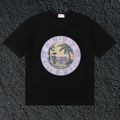Rhude Cote D’Azur Circular Beach Badge Black Oversized T‑Shirt