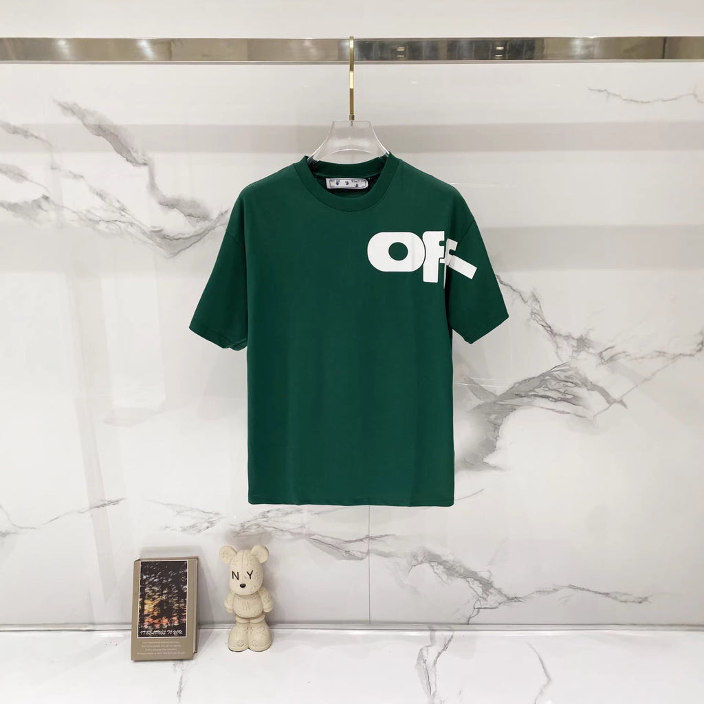 Off-White Oversized Letter Graphic Short Sleeve Crew Neck T-Shirt