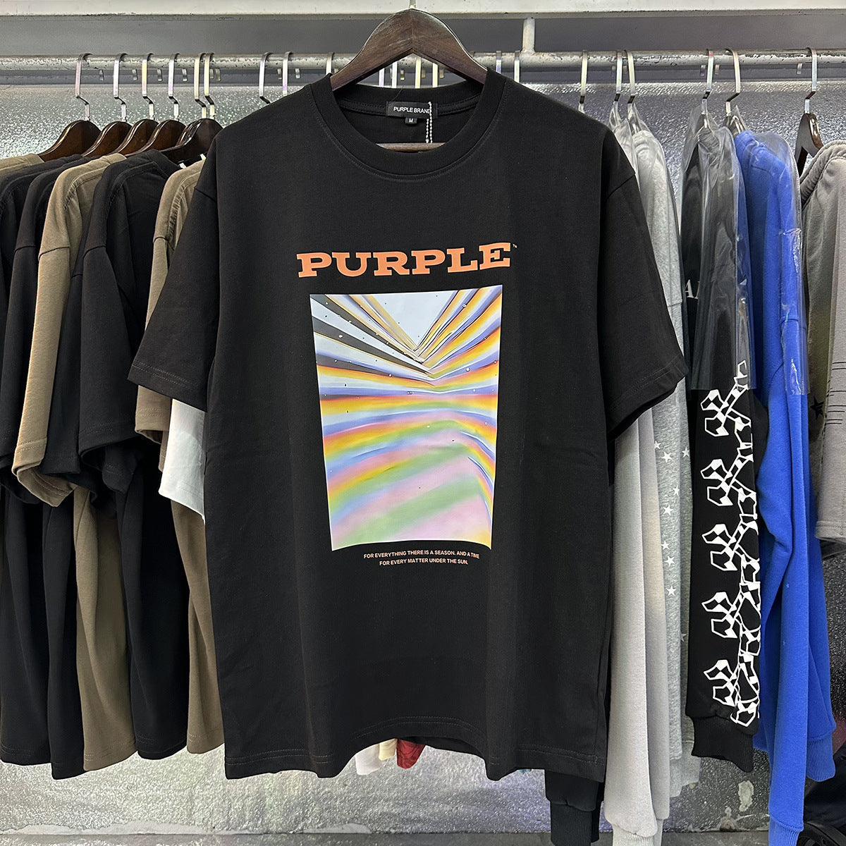 Purple Brand Graphic Tee Loose Unisex Vintage Streetwear T-Shirt