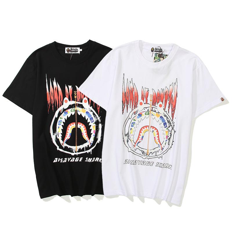 Bathing Ape T-Shirt Summer Leisure Pullover Loose Cartoon Printed Short-Sleeved T-shirt for Women