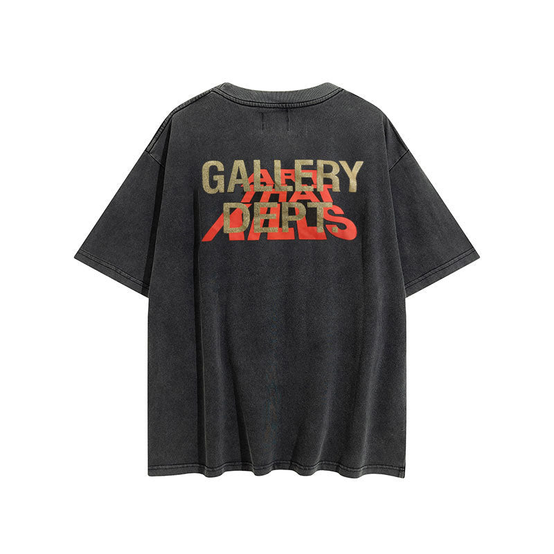 Gallery Dept T Shirts Gallery Dept Printed round Neck Retro Short Sleeve T-shirt Loose Short Sleeve