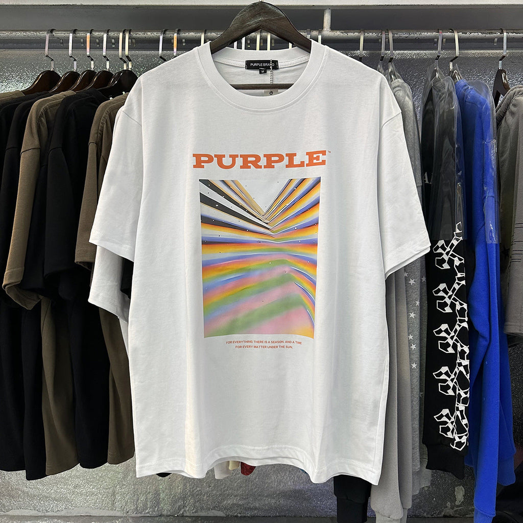 Purple Brand Graphic Tee Loose Unisex Vintage Streetwear T-Shirt