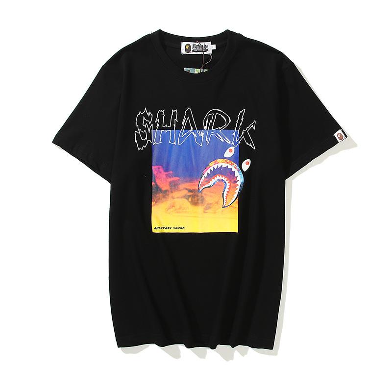 Bathing Ape T-Shirt Tiger Head Shark Head Casual Loose Short Sleeves T-shirt