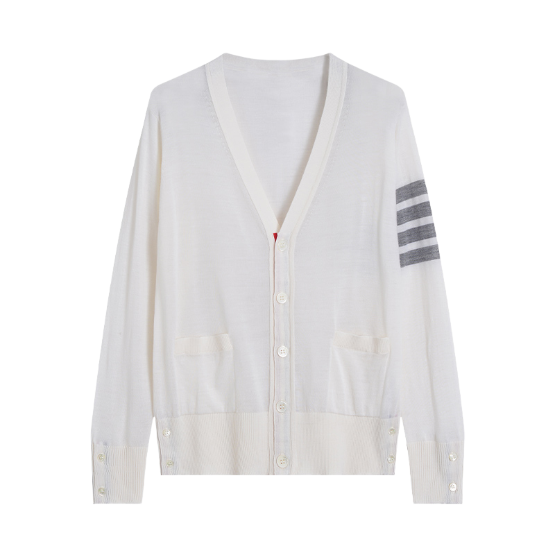 Unisex V-neck thin cardigan | Thom Browne