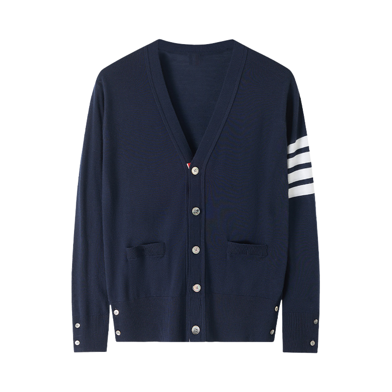 Unisex V-neck thin cardigan | Thom Browne