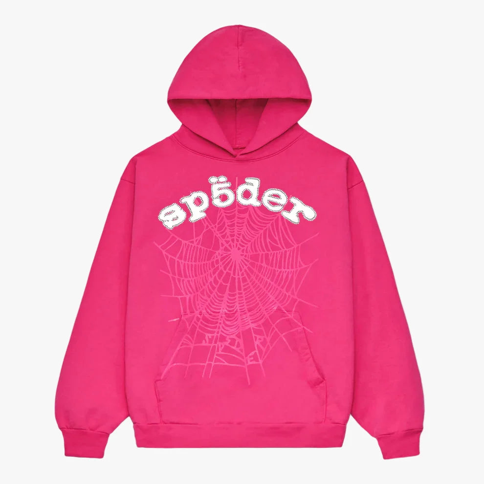 Sp5der Pink White Legacy Hoodie