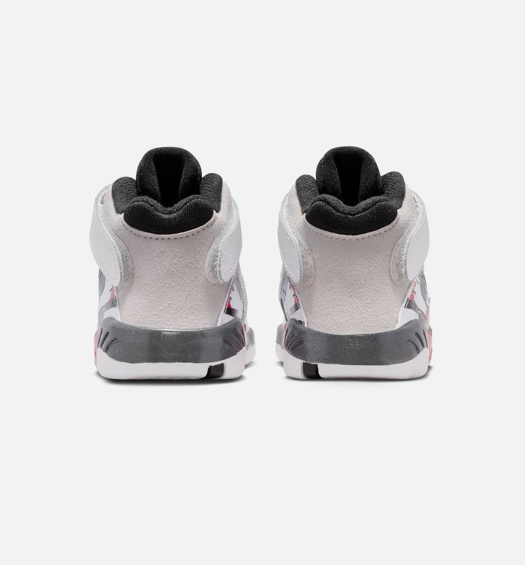 Air Jordan 8 Retro White and True Red Baby & Toddler Sneakers - White / Black / True Red