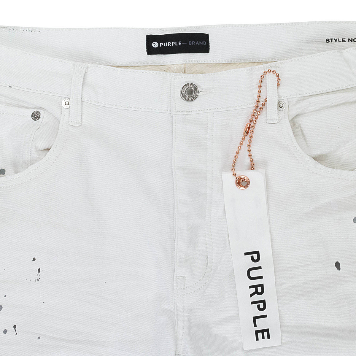 PURPLE BRAND PAINT BLOWOUT WHITE SKINNY JEANS