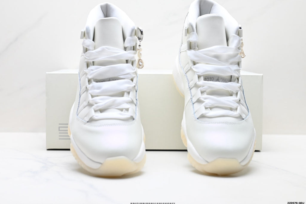 Air Jordan 11 Retro Triple White Unisex Sneakers Style 07