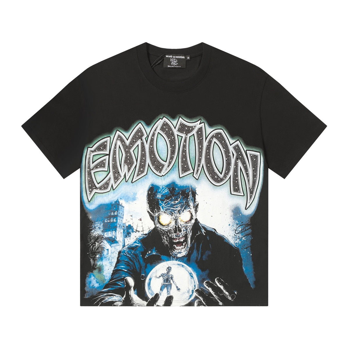 MIXED EMOTION Rhinestone Graphic T-Shirt