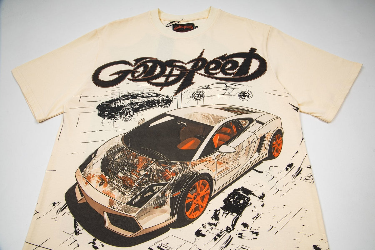Godspeed Cream Car Graphic Short-Sleeve T-Shirt