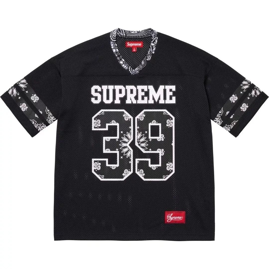 Supreme 39 Bandana-Trim Mesh Jersey T-Shirt