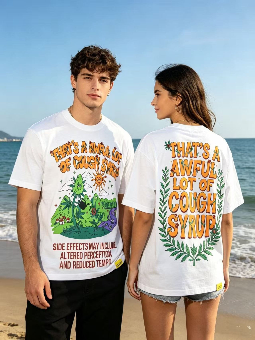 THAT'S A AWFUL LOT OF COUGH SYRUP Front & Back Graphic T-Shirt
