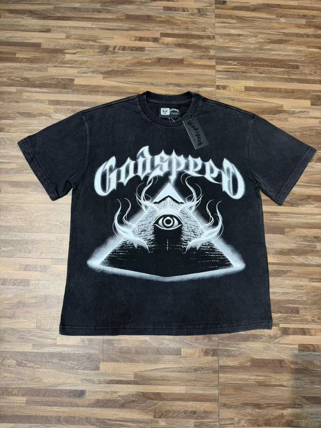 Godspeed Out of Many One Washed Black Graphic T-Shirt