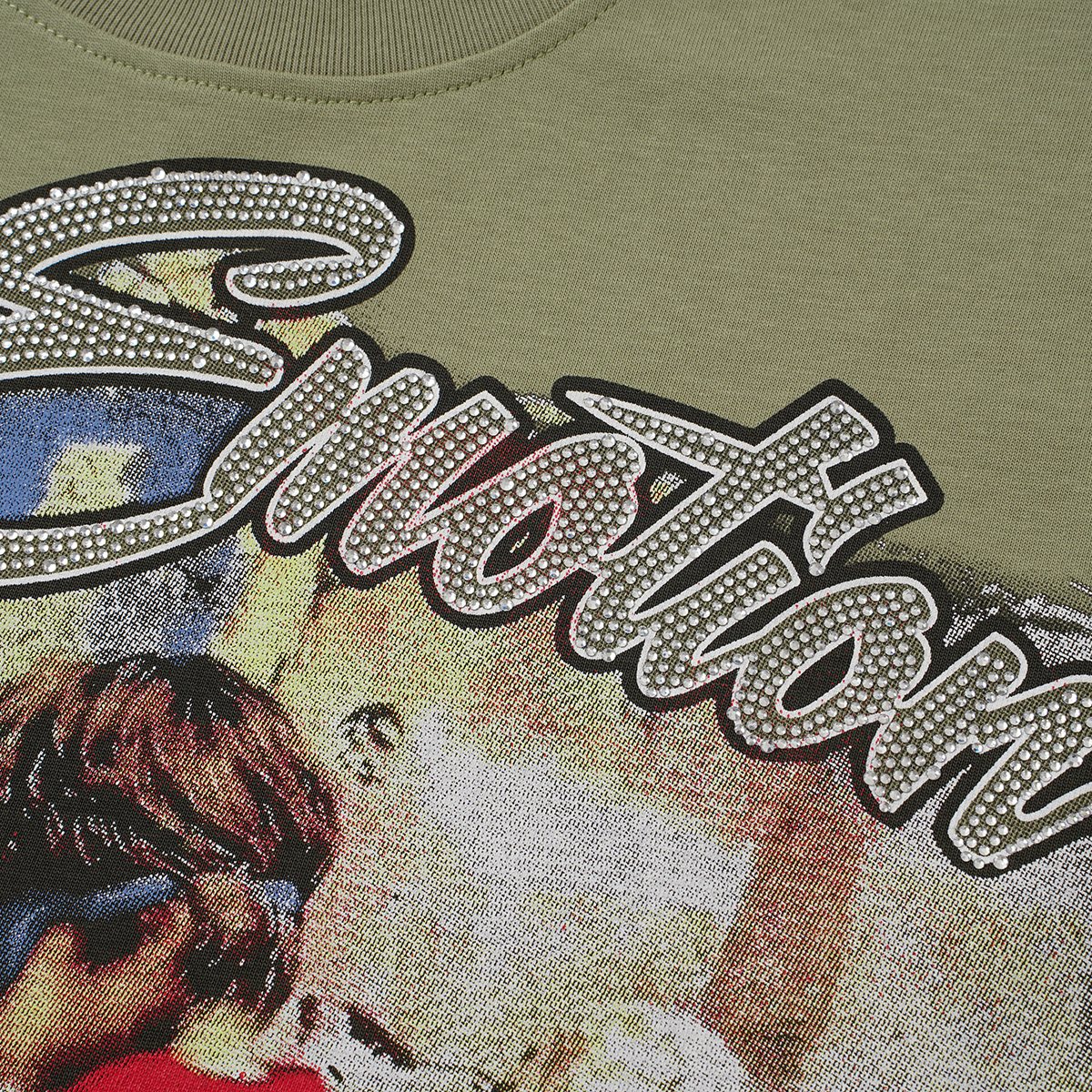 MIXED EMOTION Rhinestone Graphic T-Shirt