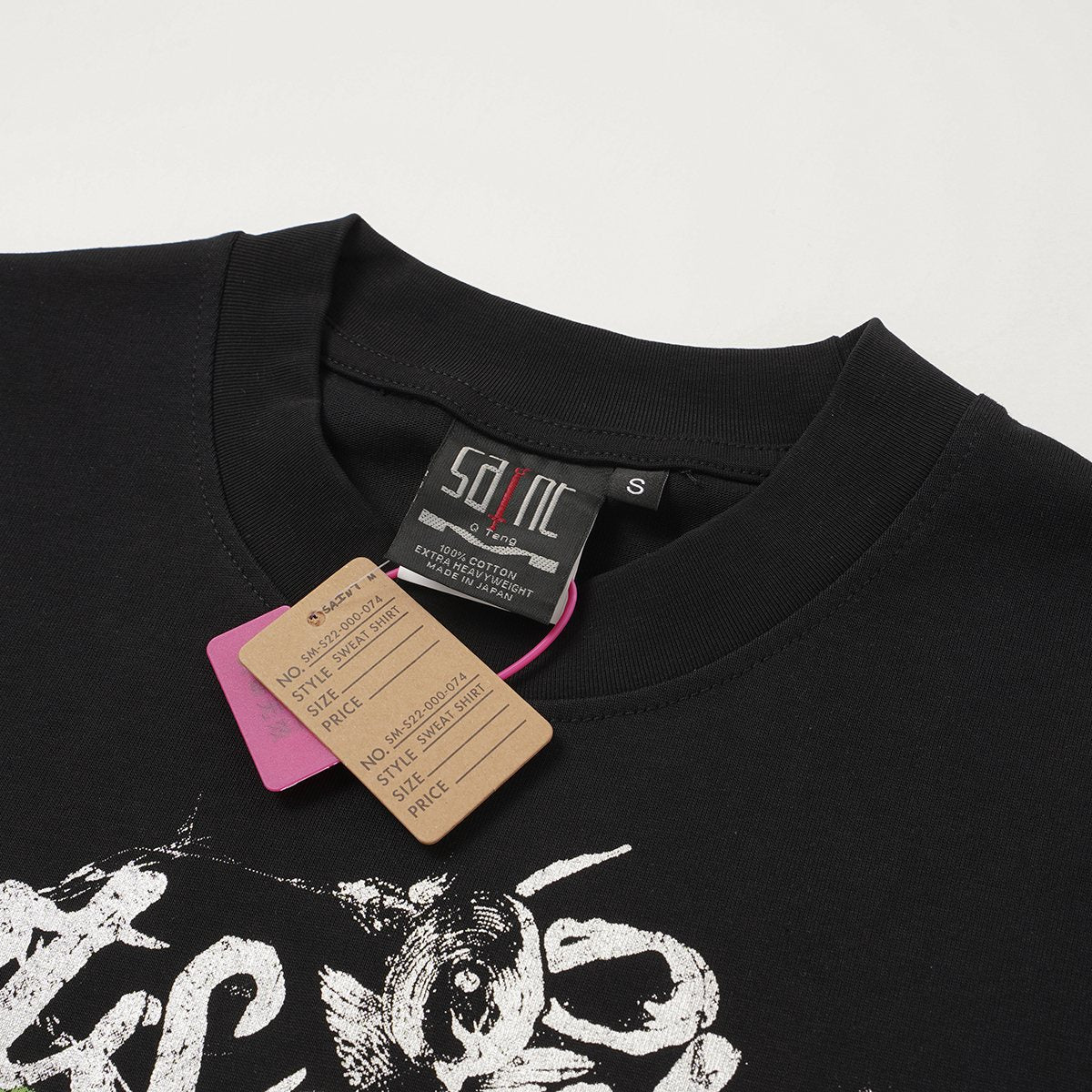 SAINT Black Graphic Short-Sleeve T-Shirt