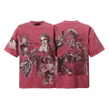 RARE PEACE Statues Rhinestone Graphic T-Shirt