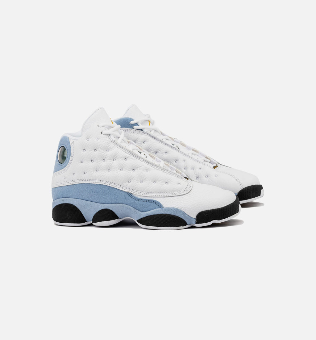 Air Jordan 13 Retro Blue Grey Grade School Lifestyle Shoes - White/Blue Grey/Black/Yellow Ochre