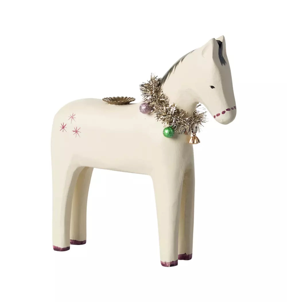Wooden candle holder, Small horse