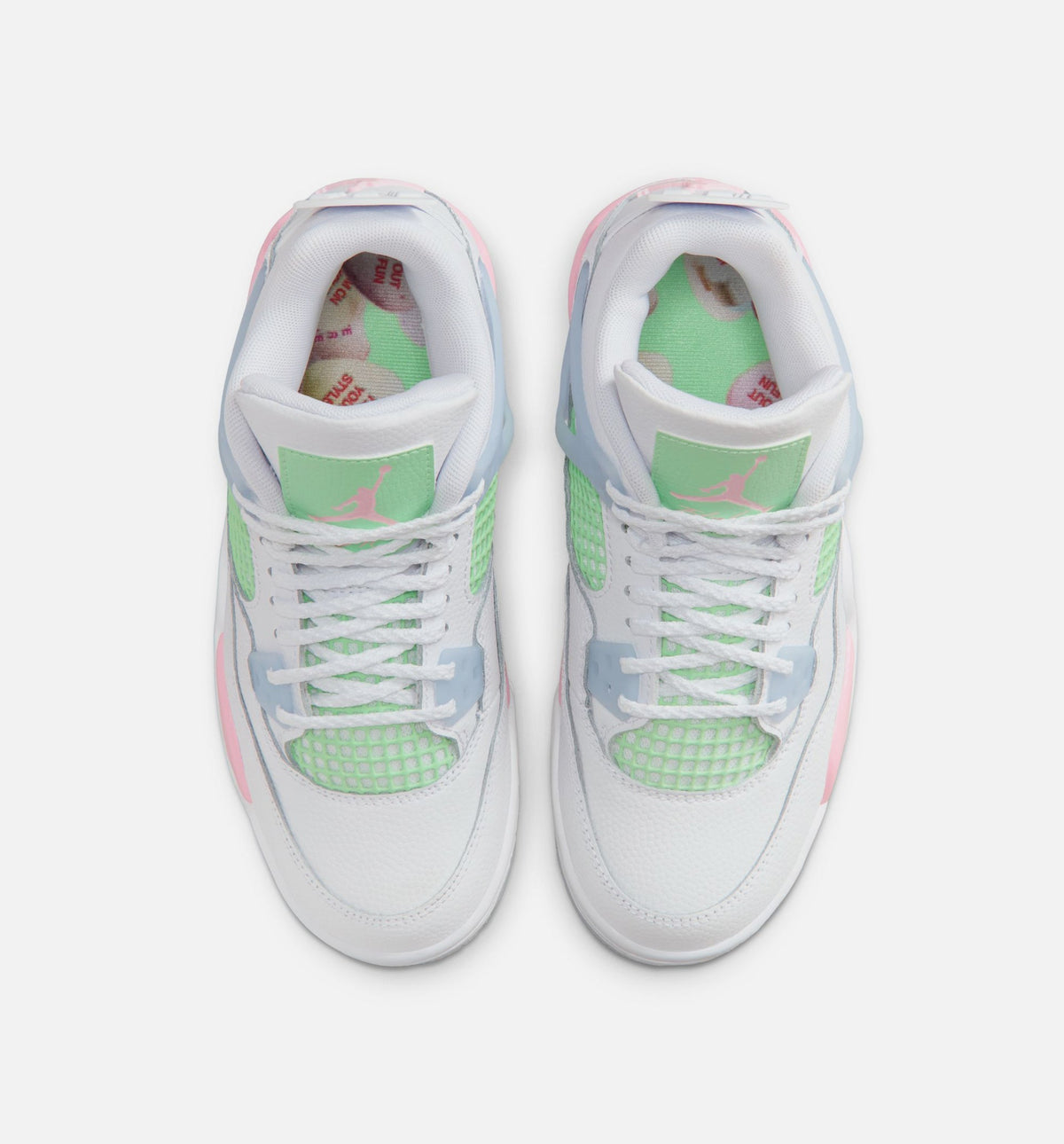 Air Jordan 4 Retro Medium Soft Pink | Grade School Lifestyle Shoe | White/Medium Soft Pink/Half Blue