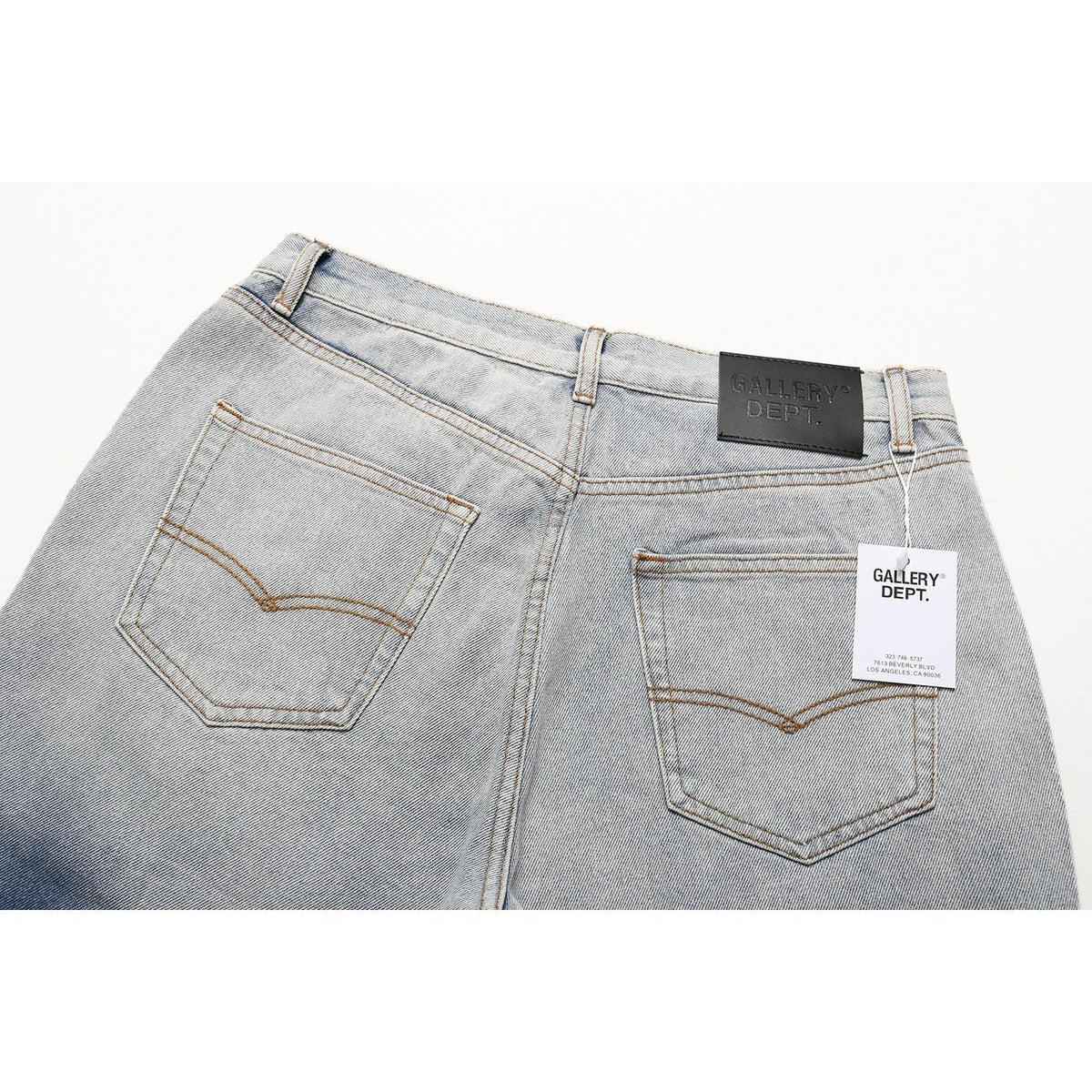 Gallery Dept Jeans leather label embroidery water ripple gradual change wash jeans