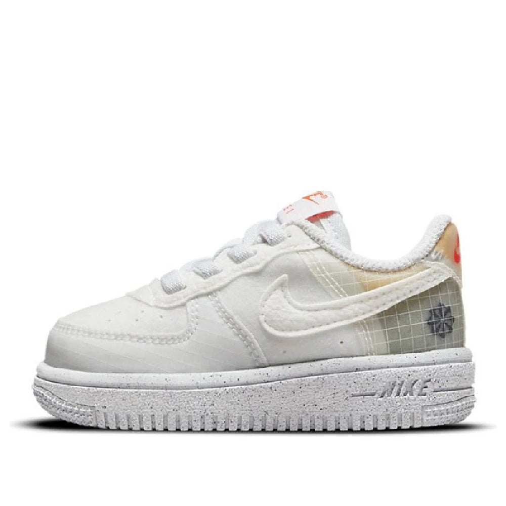 Toddler's Nike Air Force 1 Crater 'Creamwhite Gray' White/White-Orange (DH4341 100)