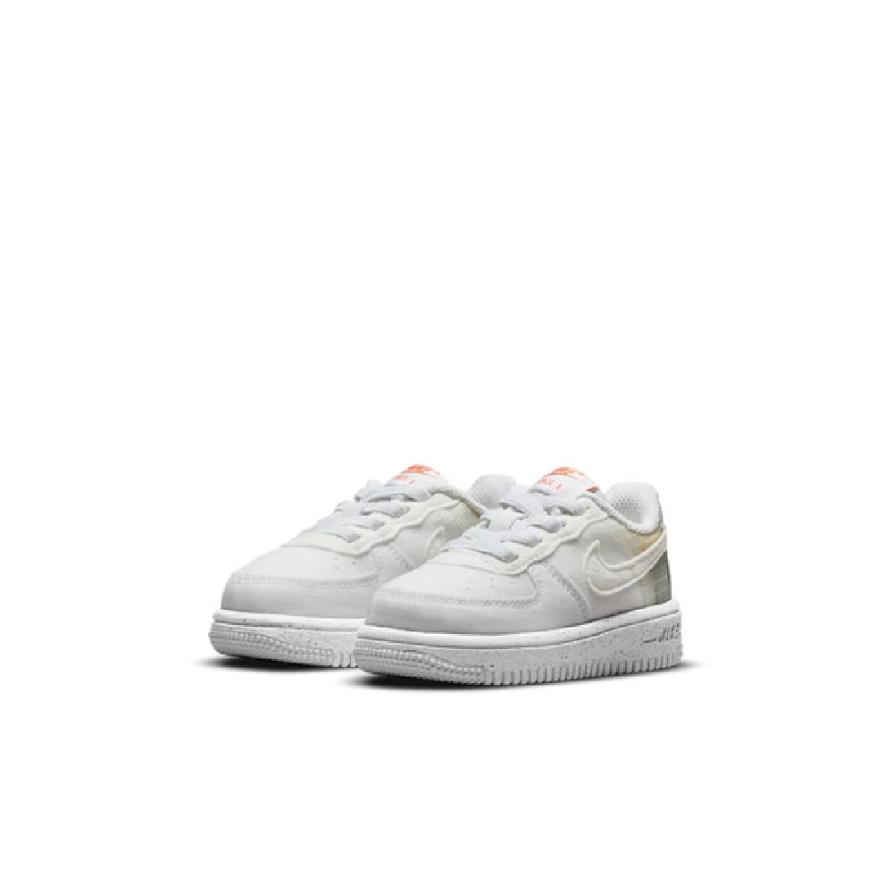 Toddler's Nike Air Force 1 Crater 'Creamwhite Gray' White/White-Orange (DH4341 100)