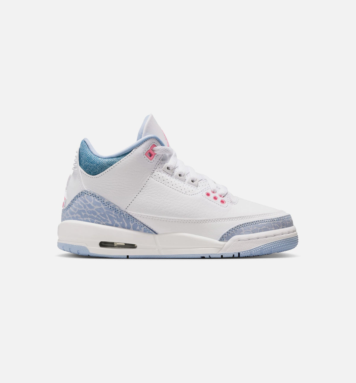 Air Jordan 3 Retro Cobalt Bliss | Grade School Lifestyle Shoe | White/Cobalt Bliss/Football Grey/Pink Glaze