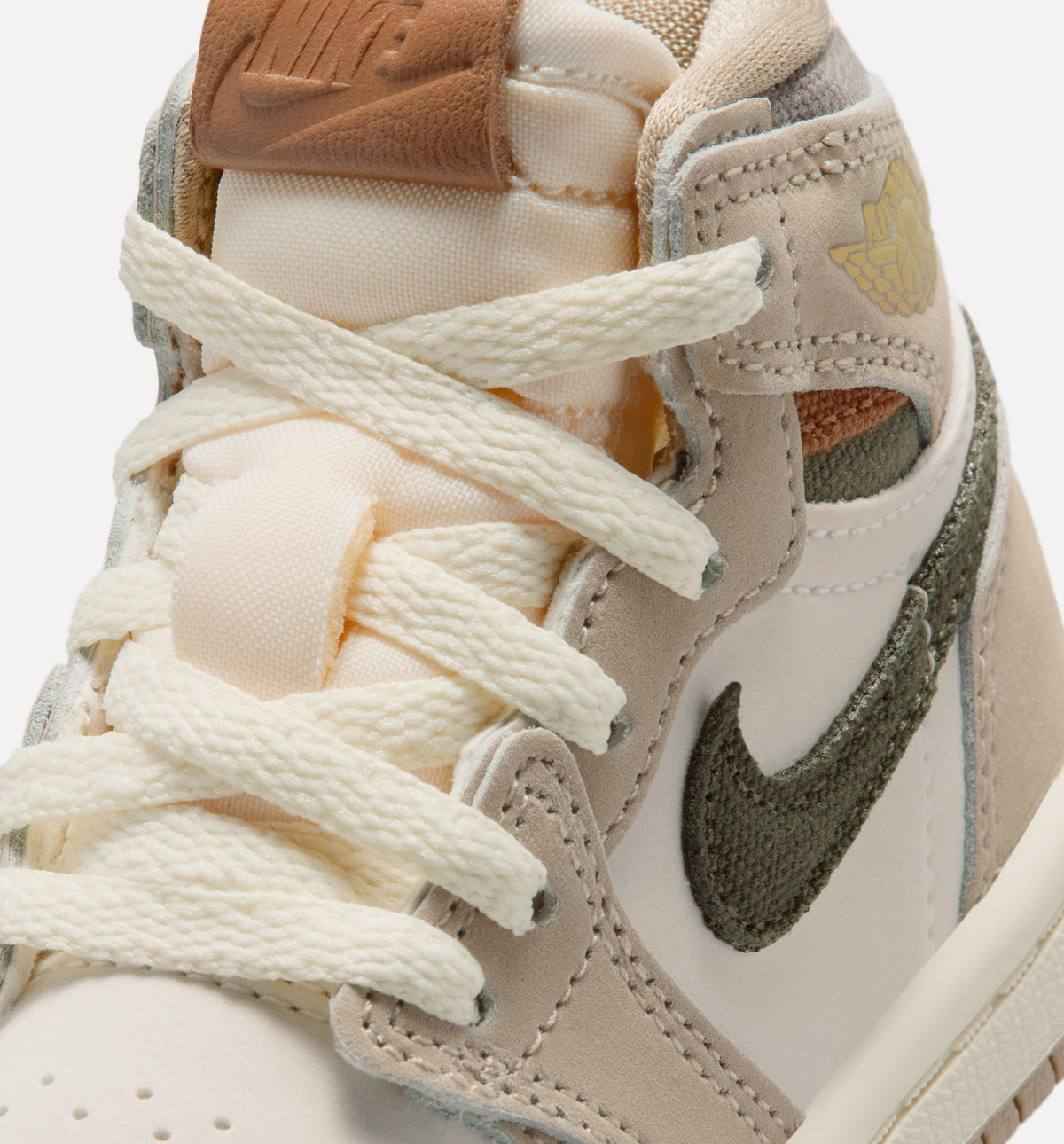 Air Jordan 1 Retro High OG Infant/Toddler Lifestyle Shoes - Khaki/Sail/Coconut Milk/Cargo Khaki