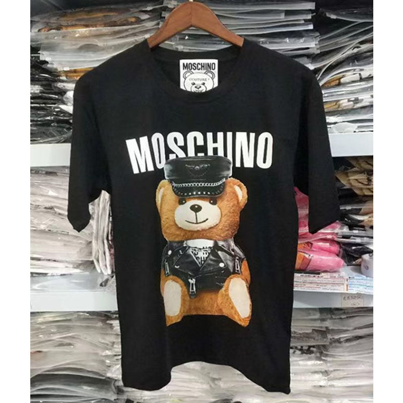 Moschino T-shirt Round Neck Bear T-shirt Short Sleeve Couple