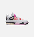 Air Jordan 4 Retro Comic Men's Sneakers - White / Pink / Smoke Grey
