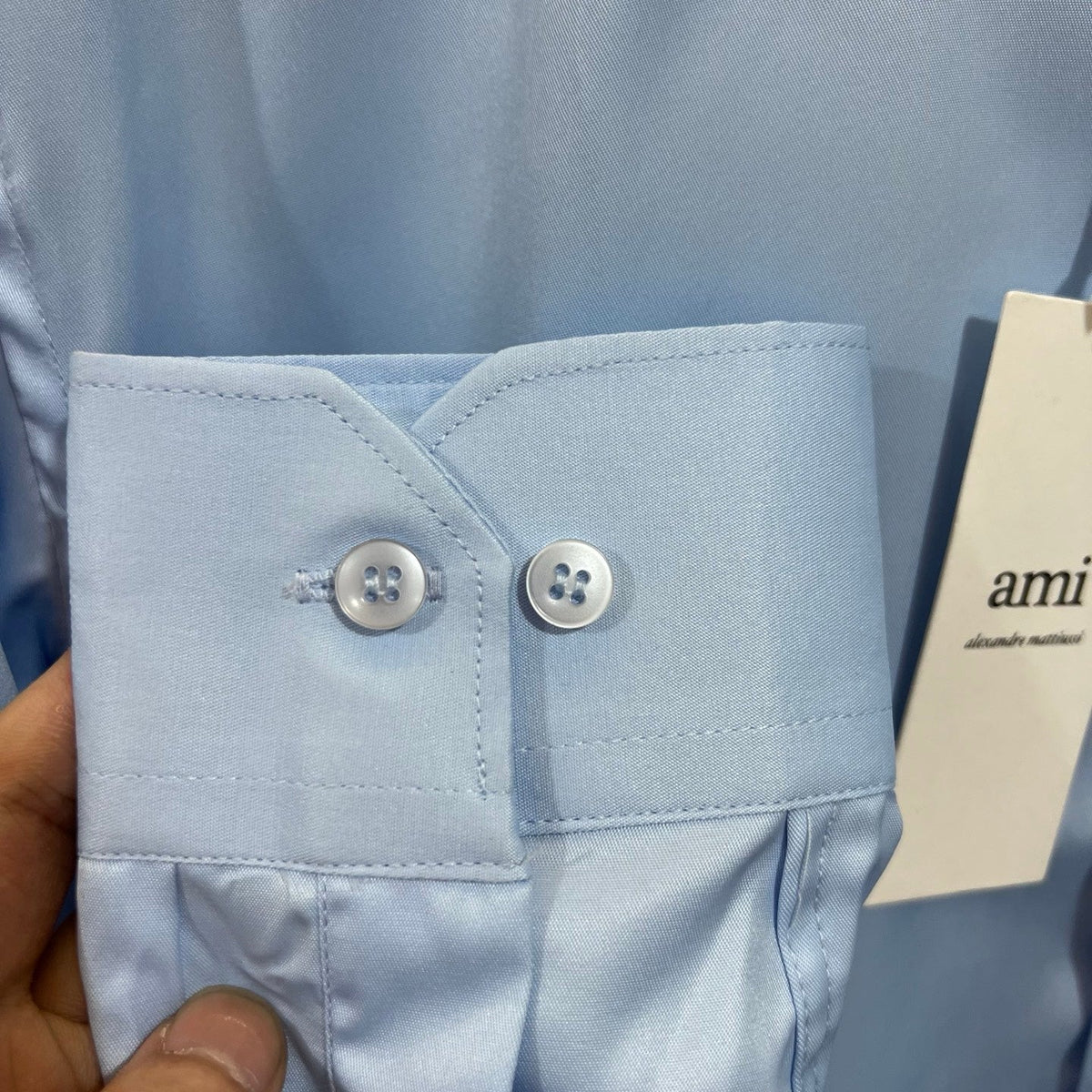 AMI Paris Classic Satin Shirt – 25FW
