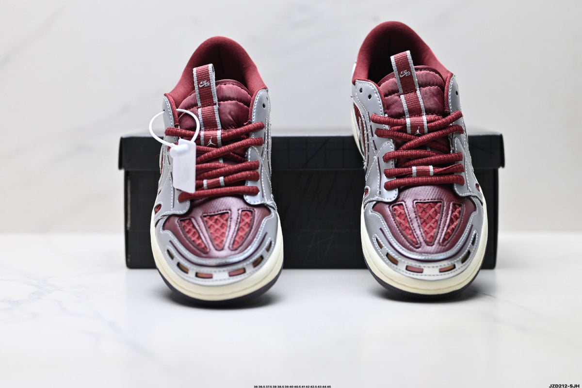 Nike Low-Top Sneakers Burgundy Silver Unisex Collaboration Edition Style 12