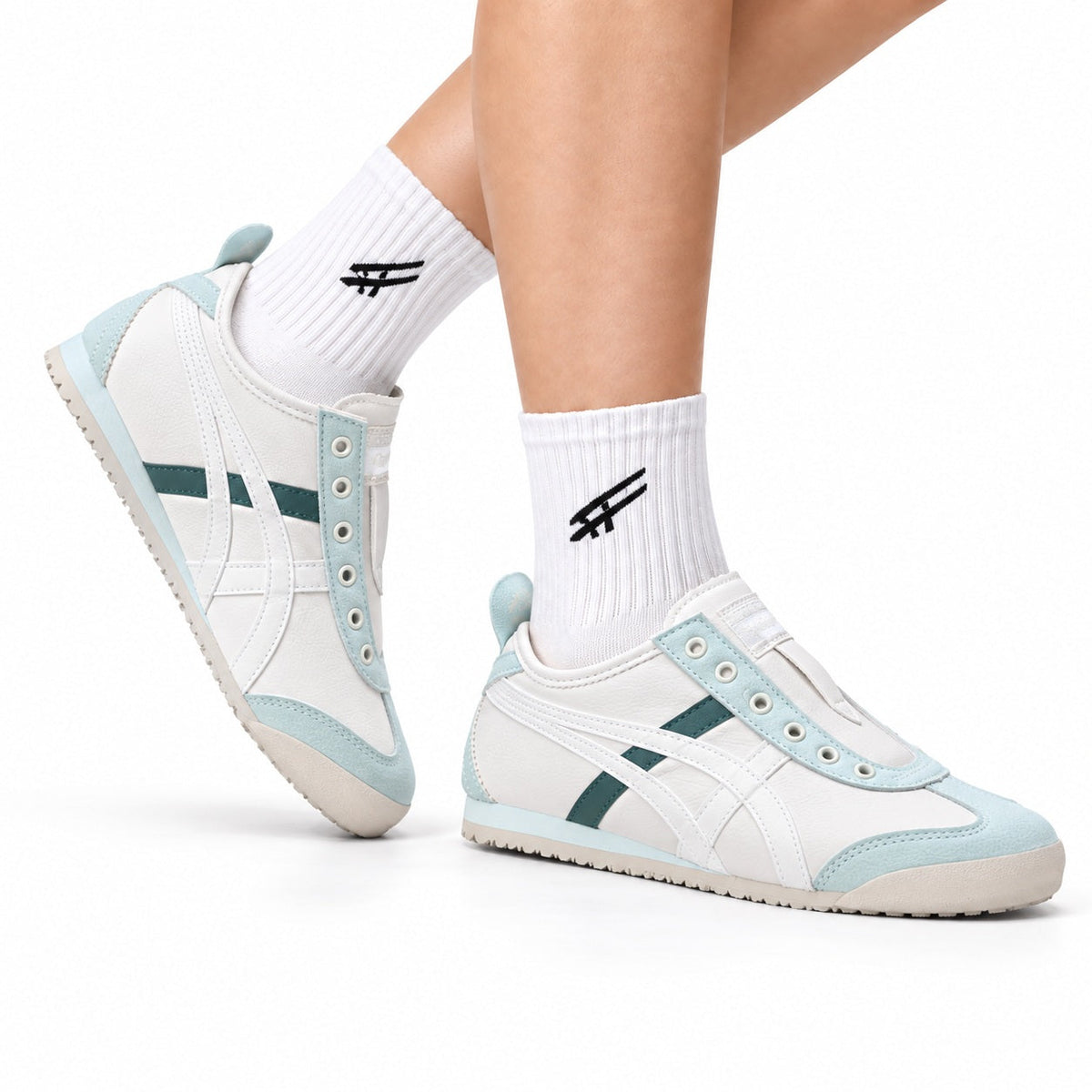 Onitsuka Tiger Retro Low Top White Light Blue Unisex Shoes Style 16