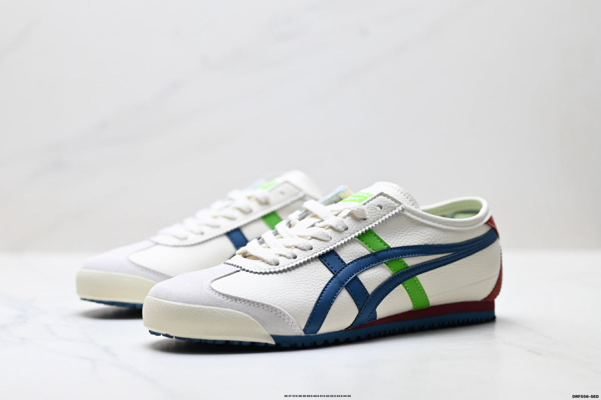Onitsuka Tiger Retro Low Top White Navy Green Unisex Shoes Style 21