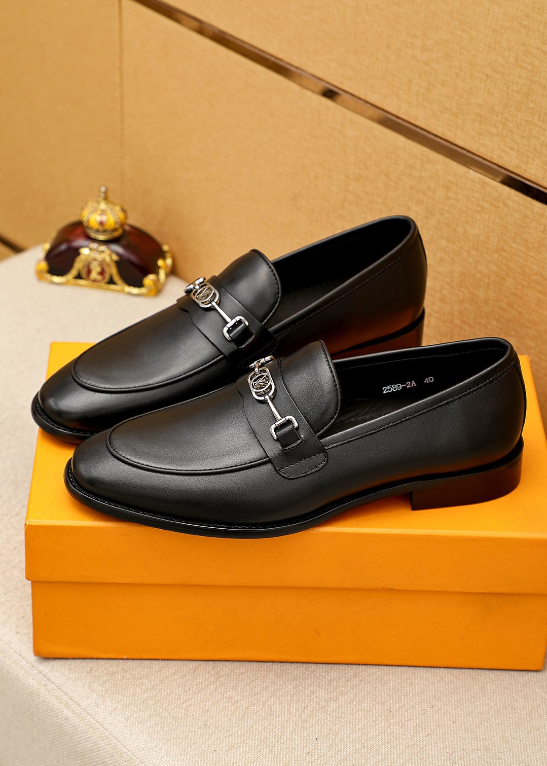 Louis Vuitton Black Leather Loafers