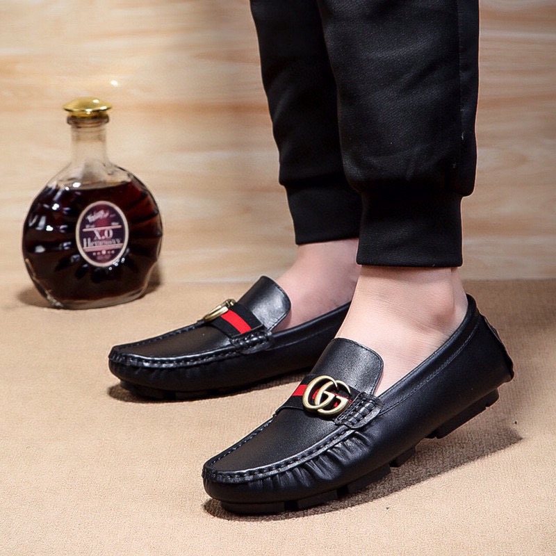 Gucci Black Red-Green Stripe Loafers