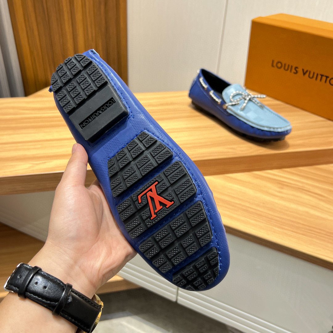 Louis Vuitton Light Blue & Navy Driving Loafers