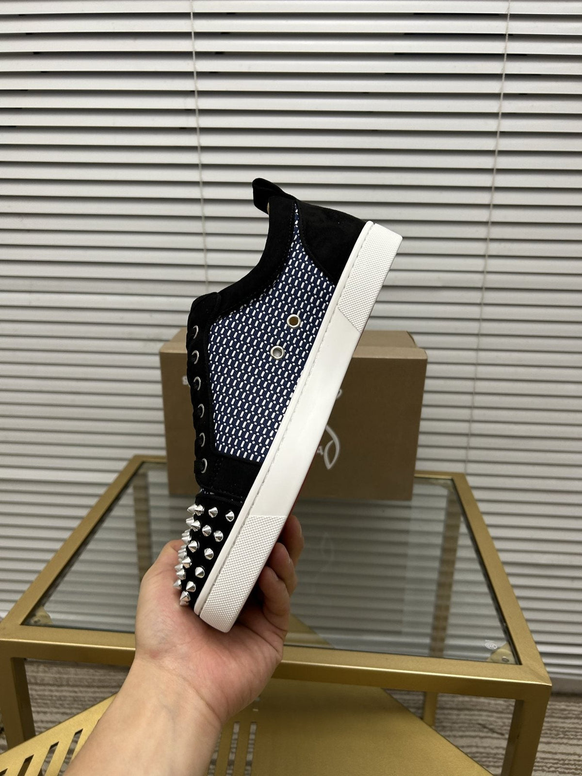Christian Louboutin Studded Toe Low-Top Sneakers